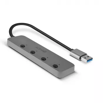 Lindy 4-portový USB 3.0 hub s vypínačmi