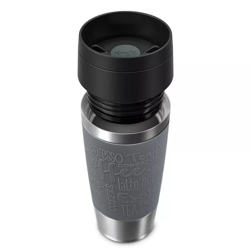 Cestovný hrnček EMSA Travel Mug Classic 360 ml sivý nerezový cestovný hrnček