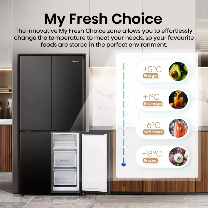 Hisense RQ5P470SAFD voľne stojaca 483 l čierna, nerez