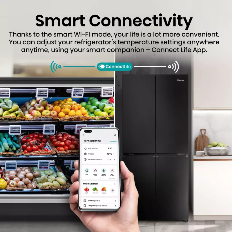 Hisense RQ5P470SAFD voľne stojaca 483 l čierna, nerez