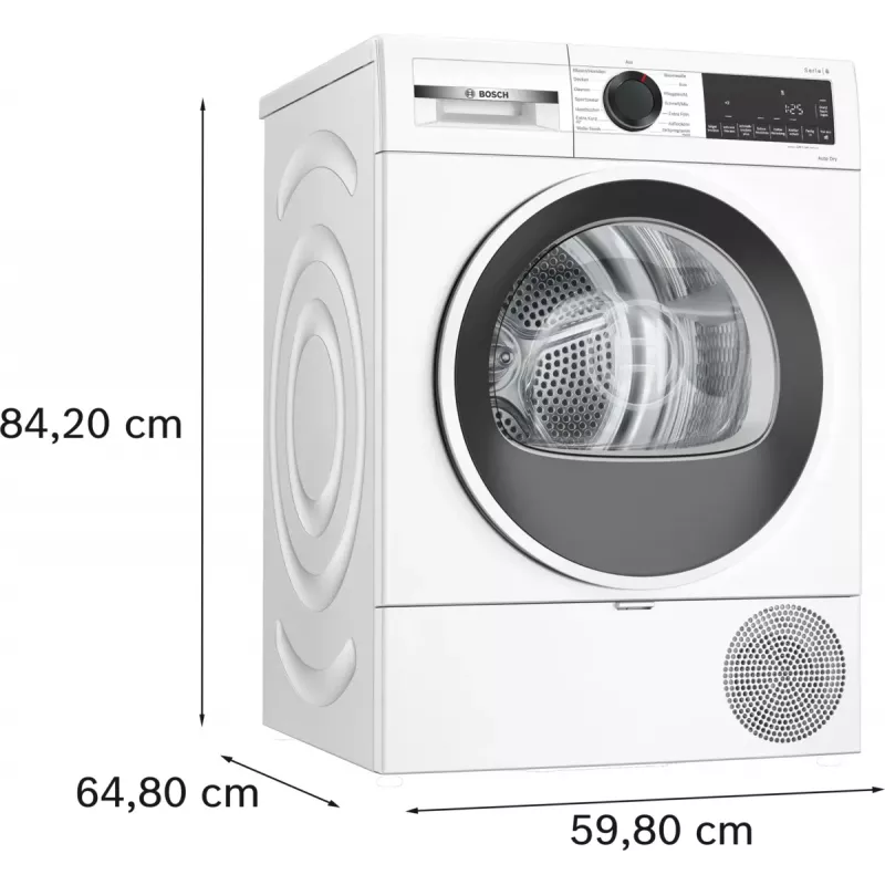 Bosch Serie 6 WQG241001 sušička bielizne voľne stojaca predné plnenie 9 kg biela