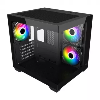Fortron FSP Geh Mini S140 BA micro-ATX / M-ITX PC skriňa, ARGB, čierna