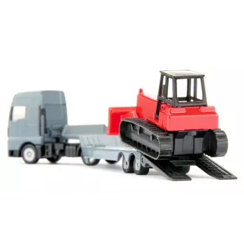 Siku MAN nákladné auto s buldozérom, model nákladného auta/prívesu, 1:87, MAN, sivá, červená, Čína