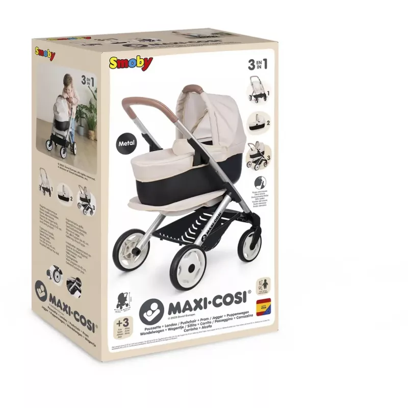 Kočík pre bábiky 3-in-1 Simba-Dickie Smoby Maxi-Cosi béžový