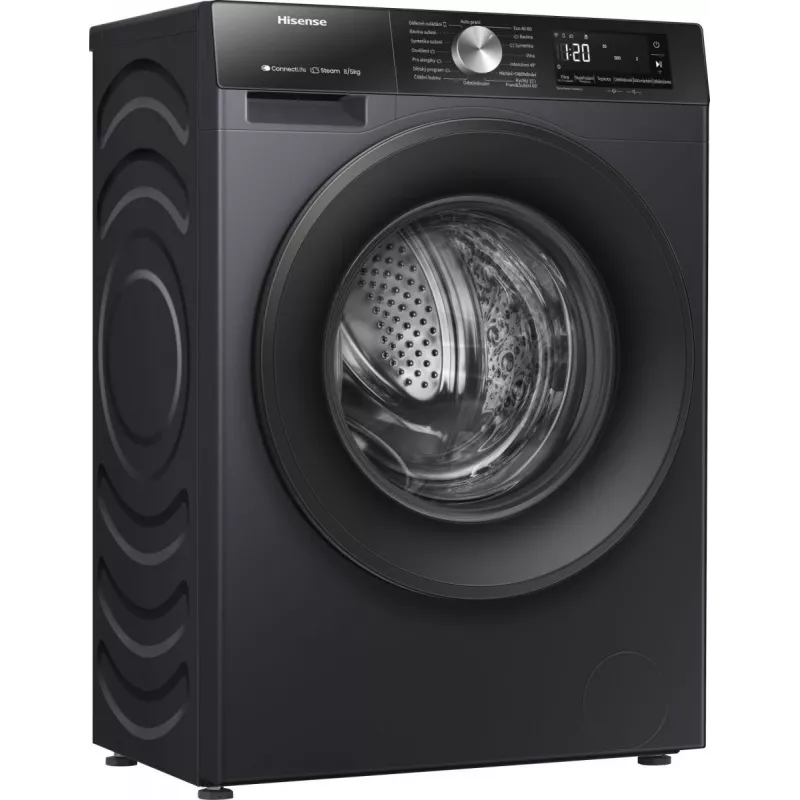 Hisense WD3S8043BB3 práčka so sušičkou voľne stojaca predné plnenie čierna