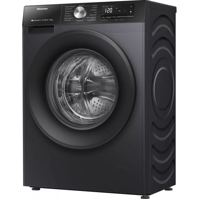 Hisense WD3S8043BB3 práčka so sušičkou voľne stojaca predné plnenie čierna