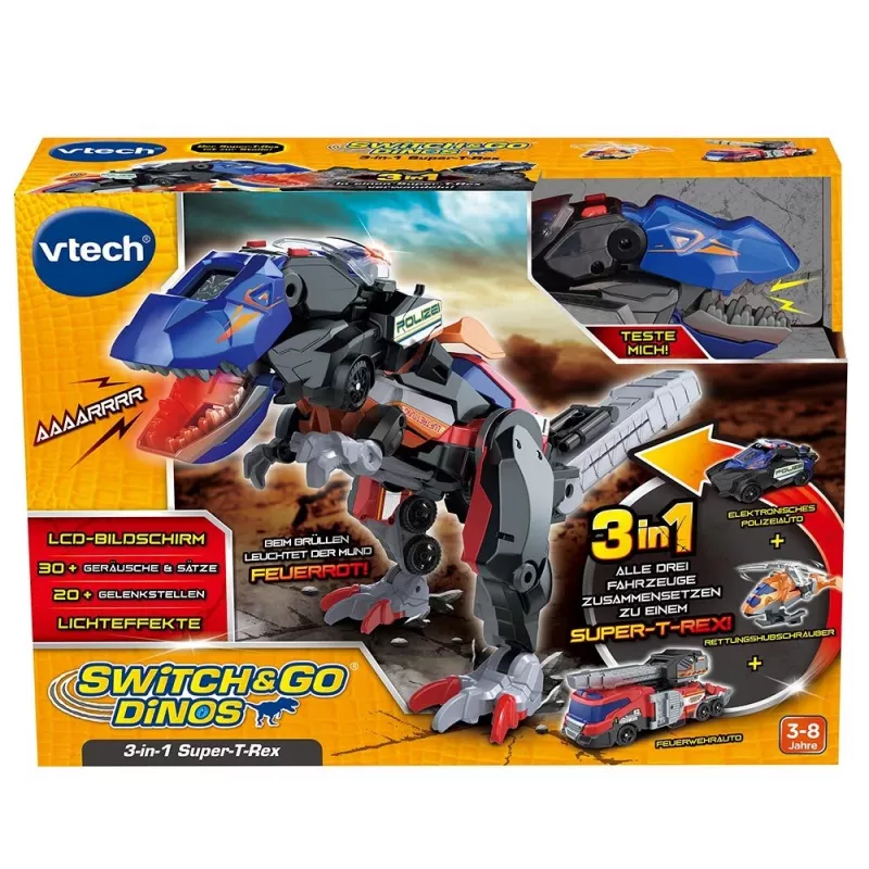 VTech Switch & Go Dinos 549504, 3 roky, so zvukom, viacfarebný, 1,24 kg