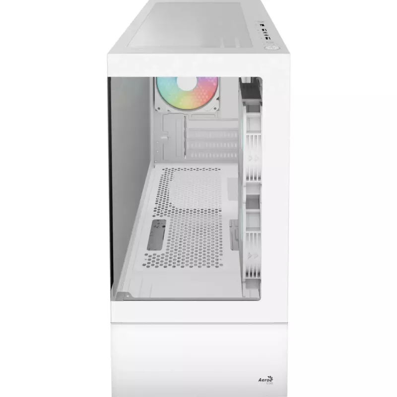 Skriňa typu tower pre PC AEROCOOL Viewport Mini-G-WT-v4 ARGB s dvoma tvrdenými sklenenými panelmi, biela
