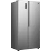 Gorenje Side by Side NRS917E41X SI, voľne stojaca, American Door, sivá, 2 dvere, Touch, LED