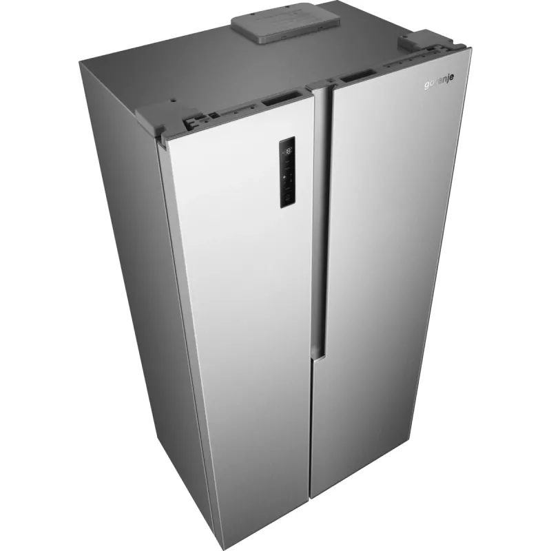 Gorenje Side by Side NRS917E41X SI, voľne stojaca, American Door, sivá, 2 dvere, Touch, LED