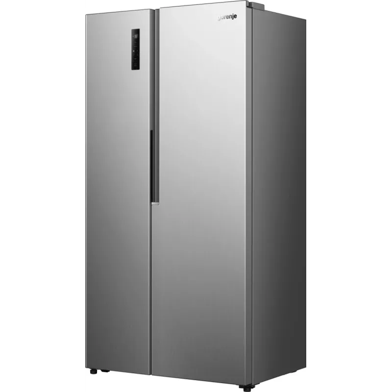 Gorenje Side by Side NRS917E41X SI, voľne stojaca, American Door, sivá, 2 dvere, Touch, LED