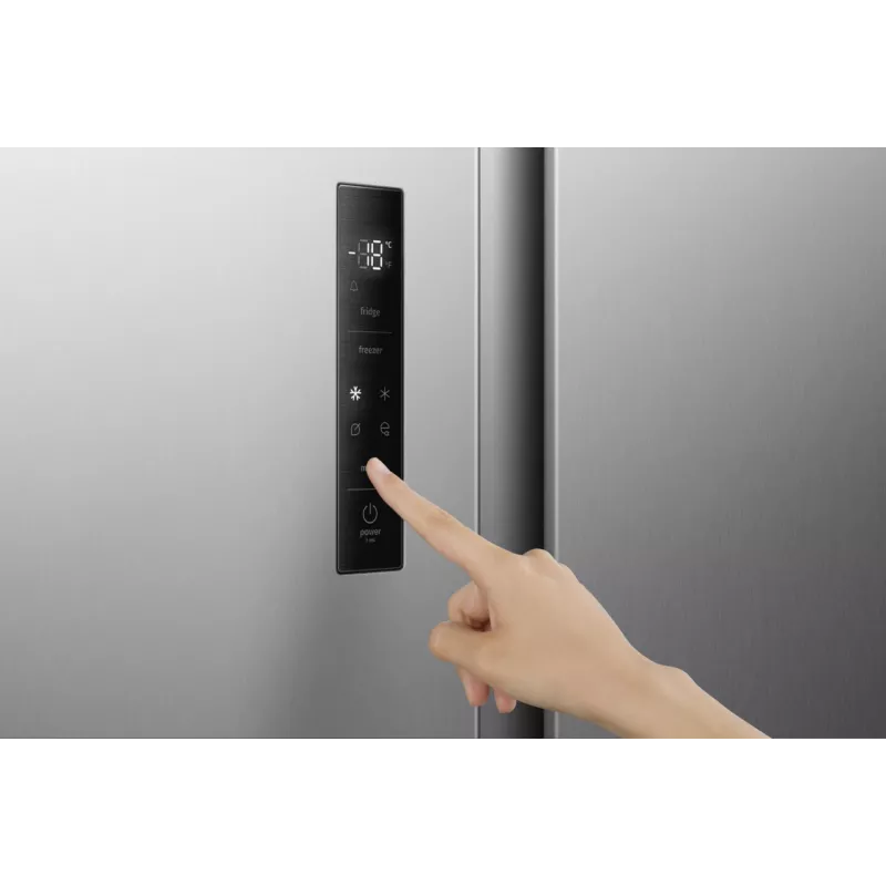 Gorenje Side by Side NRS917E41X SI, voľne stojaca, American Door, sivá, 2 dvere, Touch, LED