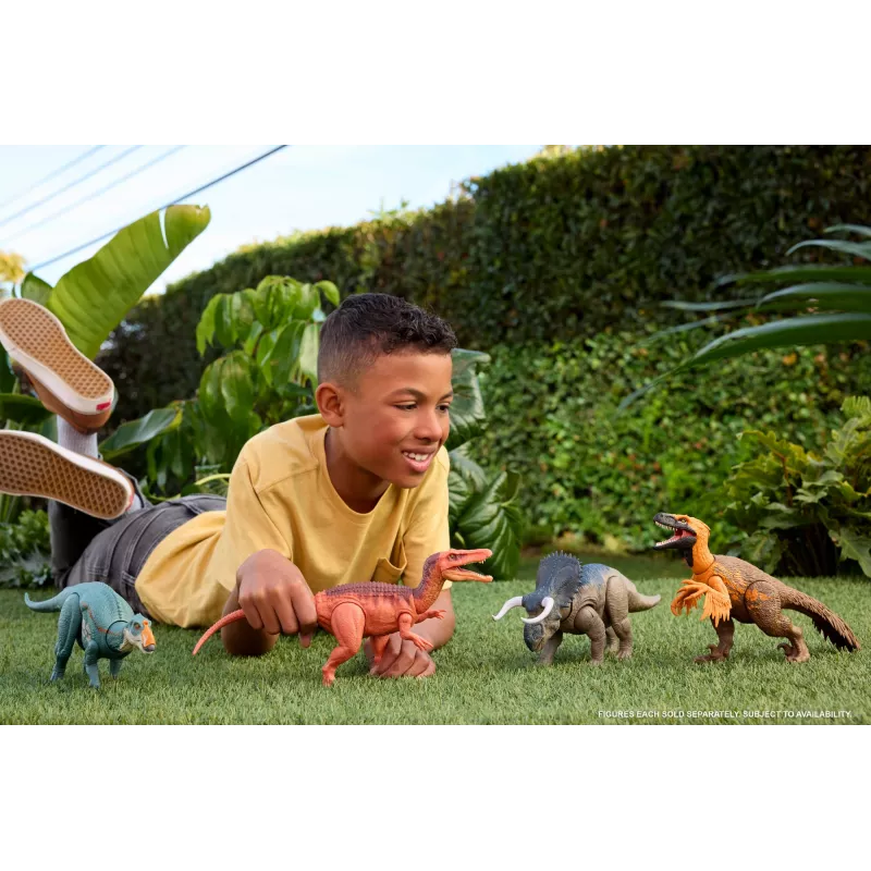 Jurassic World Rebirth Wild Roar Aucasaurus dinosaurová hračka, útok ovládaný chvostom a zvuk