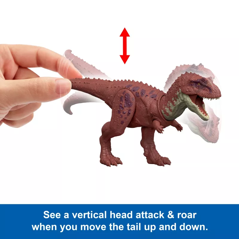 Jurassic World Rebirth Wild Roar Aucasaurus dinosaurová hračka, útok ovládaný chvostom a zvuk