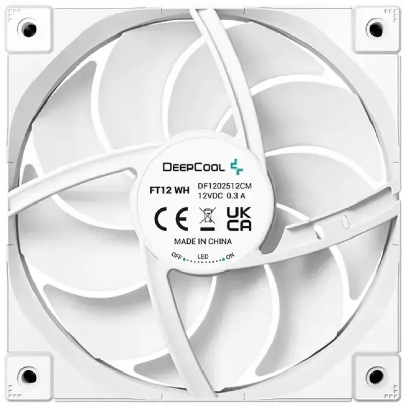 Skriňový ventilátor DeepCool FT12 WH 120 x 120 x 25 mm, biely, 120 mm
