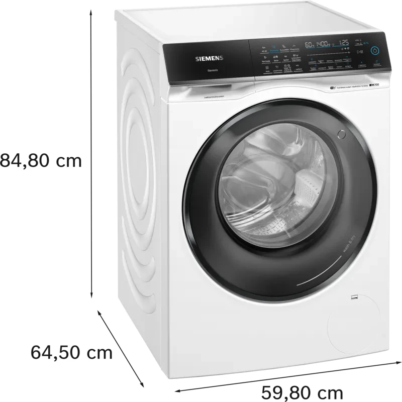Siemens iQ700 WN54C2A40 práčka so sušičkou voľne stojaca plnenie spredu biela