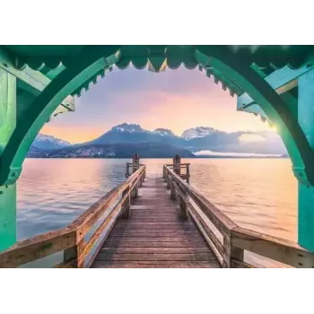 Ravensburger Puzzle Steg am Lac d'Annecy, Francúzsko – 1000 dielikov, 700 mm šírka