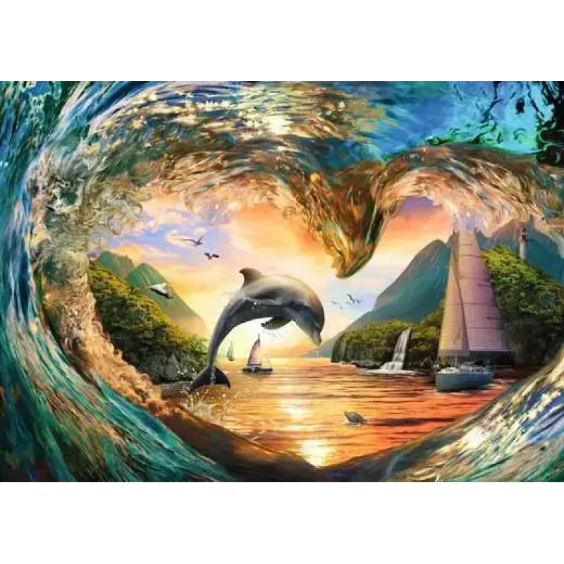 Puzzle Ravensburger Sunset Splash, 1000 dielikov, na šírku, šírka 700 mm