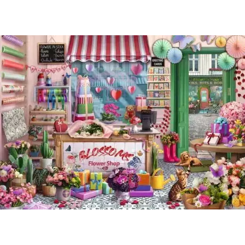 Puzzle Ravensburger Blossoms Flower Shop 1000 dielikov, šírka 700 mm