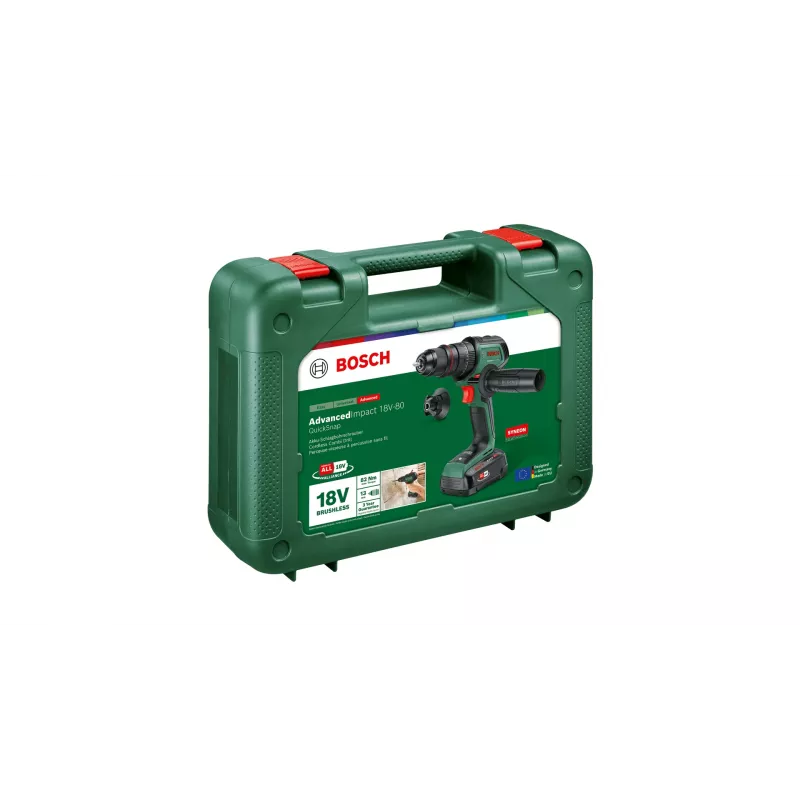 Bosch AdvancedImpact 18V-80 QuickSnap 1950 RPM bez kľúča 890 g čierna, zelená