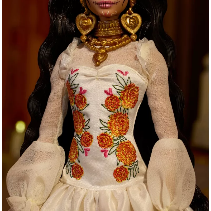 Barbie Signature Día De Muertos 2025 zberateľská bábika v naberaných krémových šatách