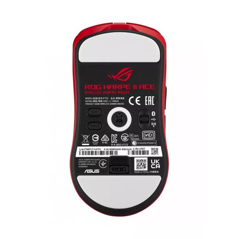 ASUS ROG Harpe II Ace RED herná myš pravá ruka RF Wireless + Bluetooth + USB Type-A optická 42000 DPI