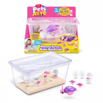 Zuru Pets Alive Mommy Turtle Surprise interaktívna hračka, viacfarebná, batéria LR44