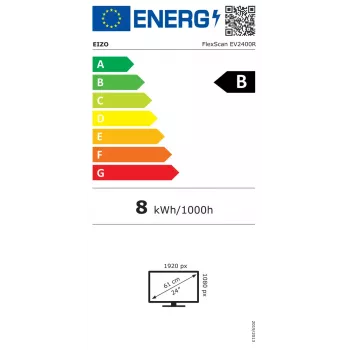 Počítačový monitor EIZO FlexScan EV2400R-WT — 23,8 palcov (60,5 cm) Full HD IPS, 1920×1080, 5 ms, USB hub, reproduktory, nastaviteľná výška, VESA, biely