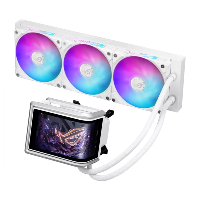 All-in-One kvapalinový chladič ASUS ROG RYUO IV 360 ARGB WHT – 360 mm radiátor, 120 mm ventilátor, biely