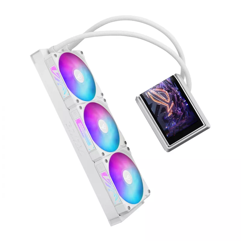 All-in-One kvapalinový chladič ASUS ROG RYUO IV 360 ARGB WHT – 360 mm radiátor, 120 mm ventilátor, biely