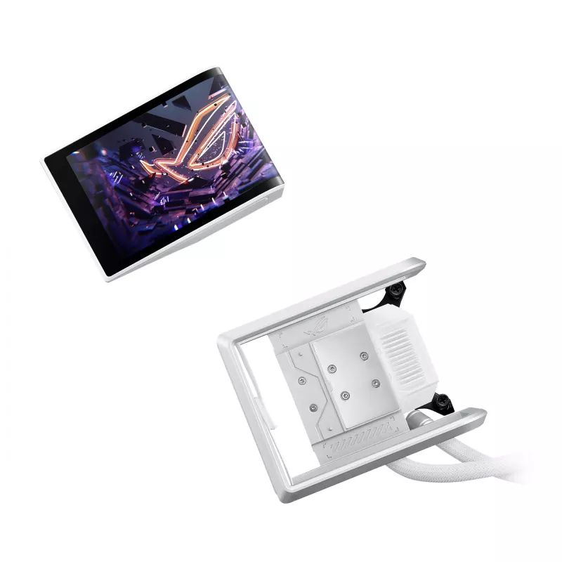All-in-One kvapalinový chladič ASUS ROG RYUO IV 360 ARGB WHT – 360 mm radiátor, 120 mm ventilátor, biely