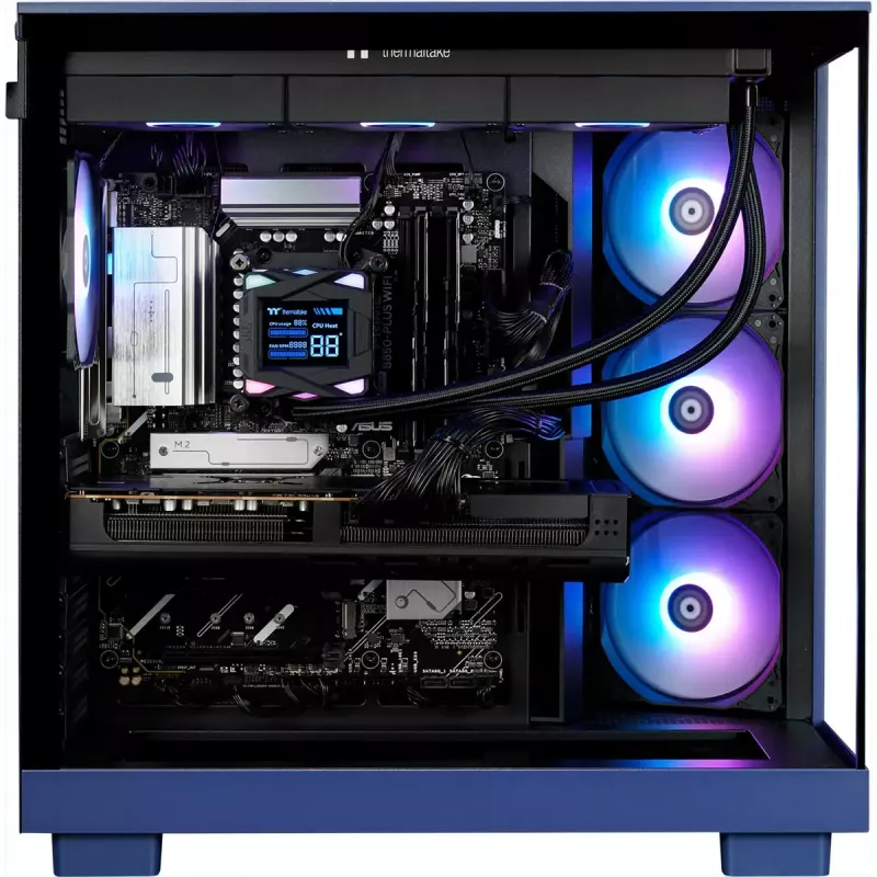 Desktop herný PC THERMALTAKE FTW V380XL 9070XT fialová/transparentná s Windows 11 Pro