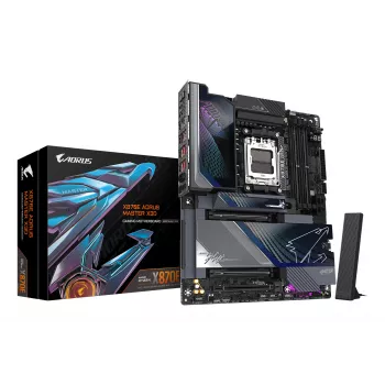 GIGABYTE X870E AORUS MASTER X3D základná doska - podpora AMD Ryzen 9000 CPU, 18+2+2 fázové digitálne VRM, do 9000Hz DDR5 (OC), 2xPCIe 5.0 + 3xPCIe 4.0, Wi-Fi 7, 10GbE LAN, USB 4