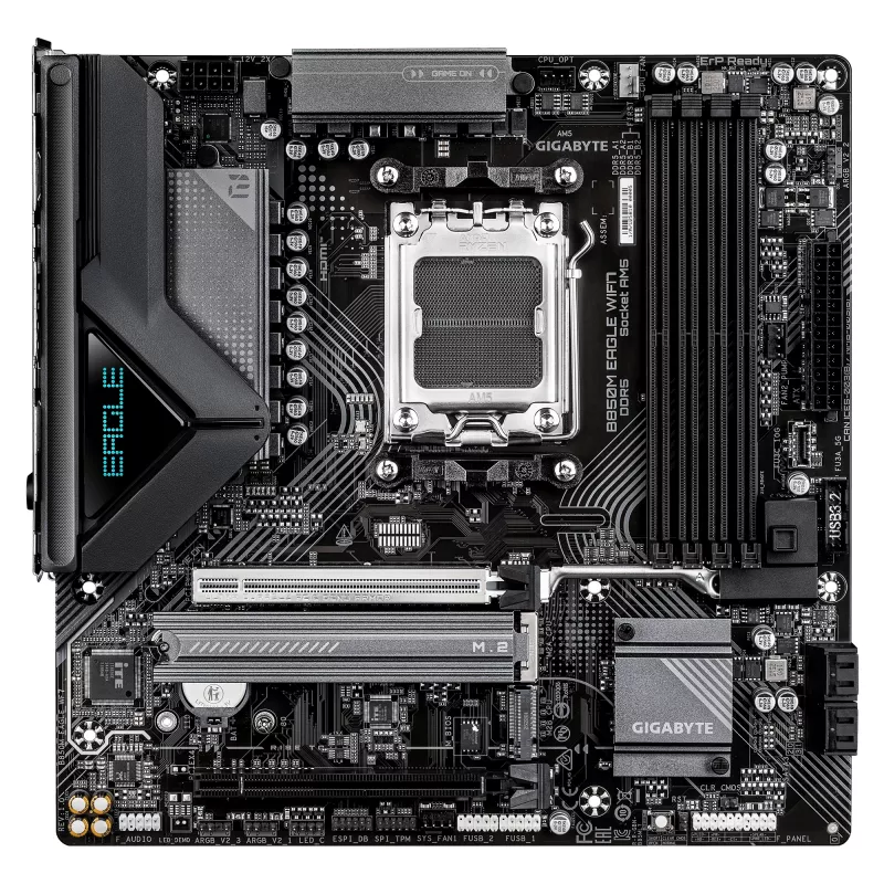Základná doska GIGABYTE B850M EAGLE WIFI7 — Micro ATX, Socket AM5, AMD B850, DDR5 do 8200 MHz (O.C.), 4 DIMM, PCIe 5.0, Wi‑Fi 7, 2.5 GbE