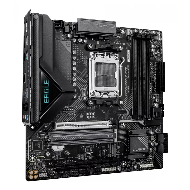 Základná doska GIGABYTE B850M EAGLE WIFI7 — Micro ATX, Socket AM5, AMD B850, DDR5 do 8200 MHz (O.C.), 4 DIMM, PCIe 5.0, Wi‑Fi 7, 2.5 GbE