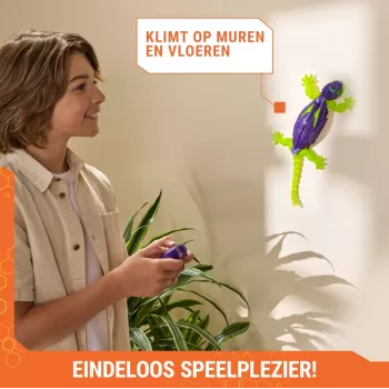 HEX BOTS Glow-in-the-Dark Gecko, nabíjateľný diaľkovo ovládaný robot pre deti, lezie po stenách pre zábavné hračky & hry, RC robot pre chlapcov & dievčatá od 4 rokov