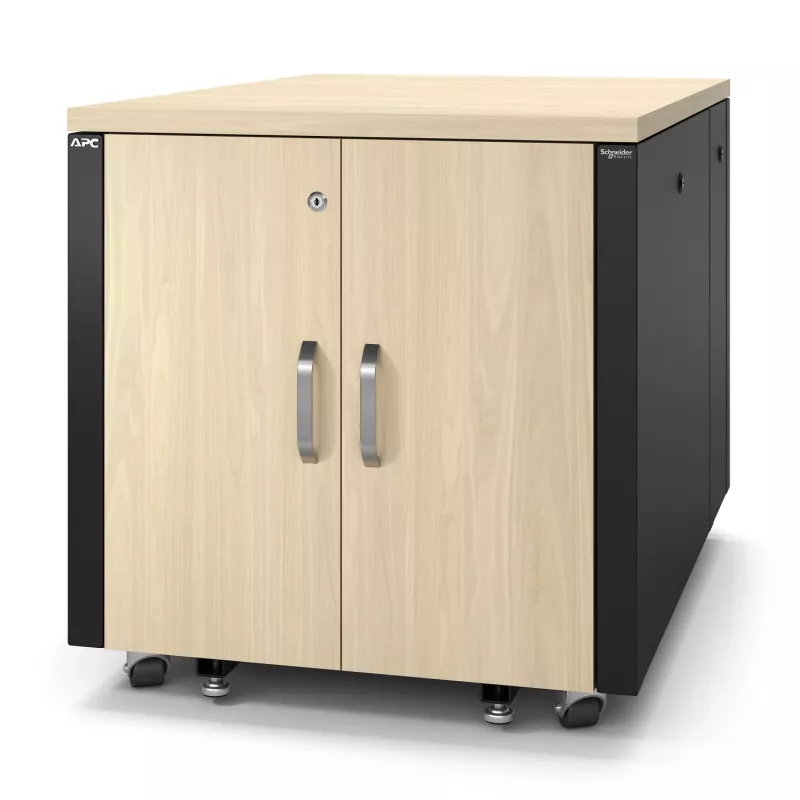 APC NetShelter zvukovo izolovaná, 12U, server rack skriňa, javor
