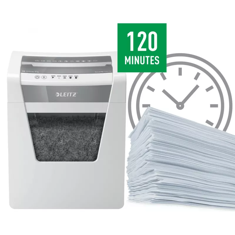 Leitz IQ Office skartovačka P4, krížový rez, 22,3 cm, 4 x 40 mm, 23 l, 225 listov, 55 dB