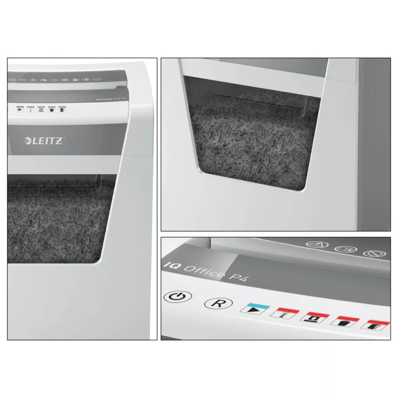 Leitz IQ Office skartovačka P4, krížový rez, 22,3 cm, 4 x 40 mm, 23 l, 225 listov, 55 dB
