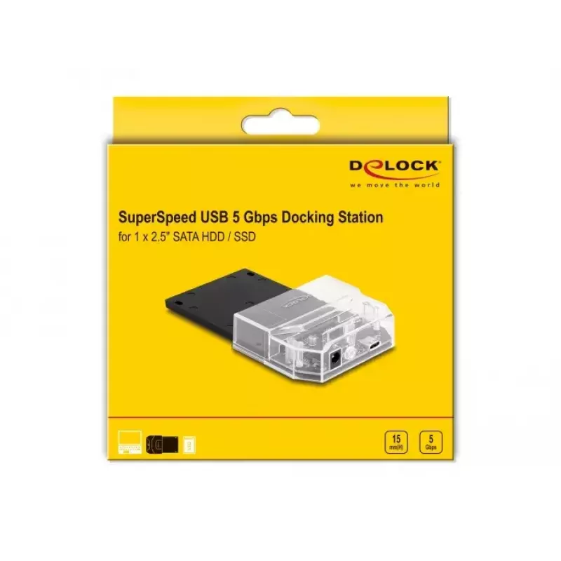 DeLOCK SuperSpeed USB dokovacia stanica 2,5 palca SATA HDD SSD čierna