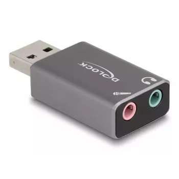 DeLOCK externá USB zvuková karta USB-A konektor samec na 2 x 3,5 mm stereo