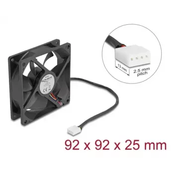 DeLOCK 67302 ventilátor 9,2 cm čierny guľôčkové ložisko
