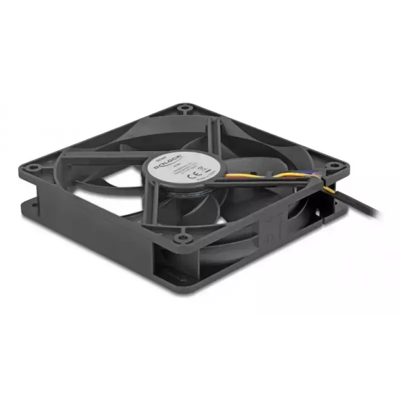 DELOCK 67303 počítačový skriňový ventilátor 120 mm, 24 V, guľôčkové ložisko, čierny