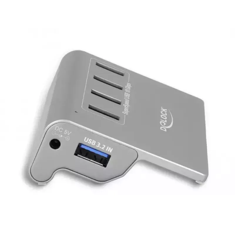 DeLOCK 64181 USB hub 3.2 Gen 2 Type-A 10000 Mbit/s sivý