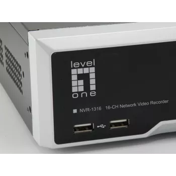 LevelOne GEMINI 16-kanálový sieťový videorekordér, H.265, 16 kanálov, 3840 x 2160 pixelov, 128 používateľov, H.264, H.264+, H.265, MPEG4, Embedded LINUX, 256 Mbit/s