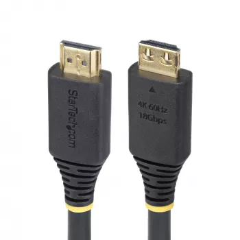 StarTech.com 5m (16ft) High Speed HDMI kábel s protišmykovými konektormi, 4K 60Hz/1440p 144Hz, HDR10/HDCP 2.2/ARC, 18Gbps, UHD HDMI kábel pre TV/monitor/displej, TPE plášť