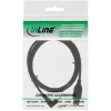 USB 2.0 kábel InLine 0,3 m — USB-A konektor samec na Mini-USB-B konektor samec, 90° zahnutý nahor, čierny
