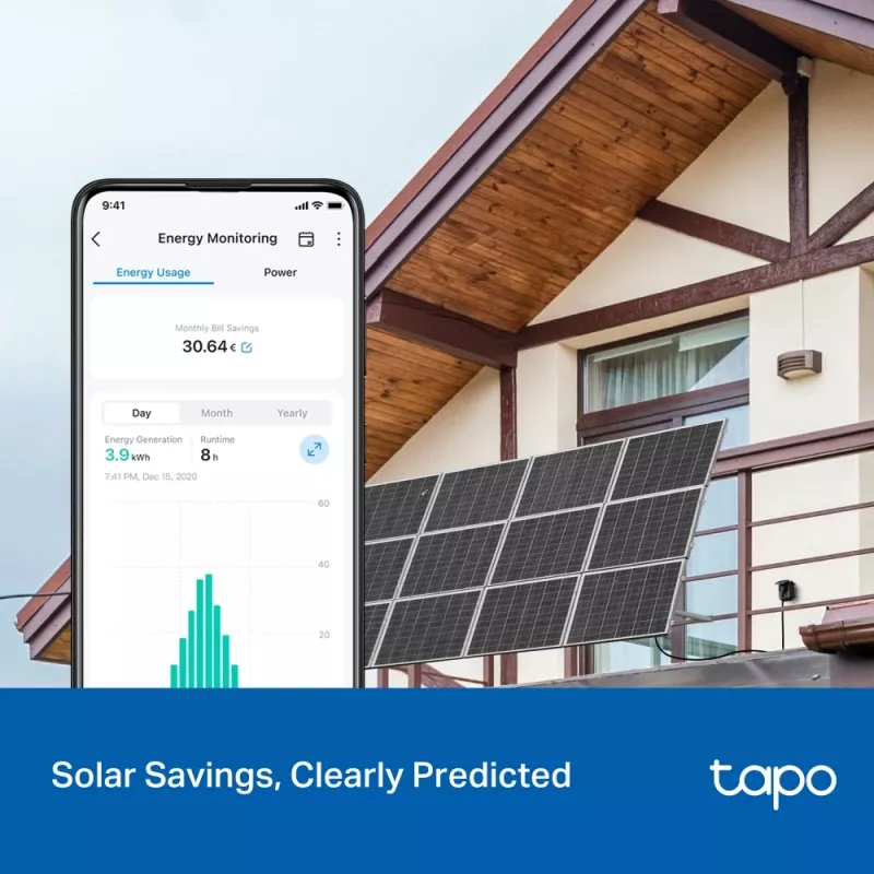 Smart konektor TP-Link Tapo P410M – Outdoor Wi-Fi zásuvka, 3680 W, 200–250 V, čierna