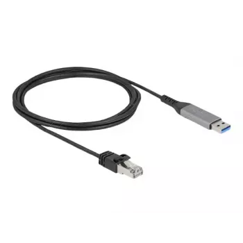 Sieťový kábel DELOCK 60756, USB A na RJ-45, 2 m, 10/100/1000Base-T(X), antracitový/čierny