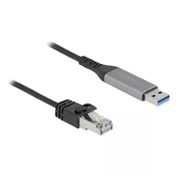 Sieťový kábel DELOCK 60756, USB A na RJ-45, 2 m, 10/100/1000Base-T(X), antracitový/čierny